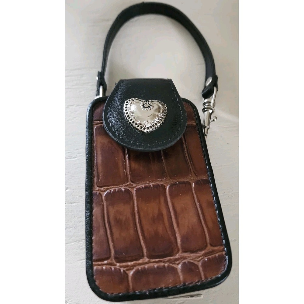 Vintage Cellphone Case/ Keyholder/Lipstick with Strap in  Black and Brown